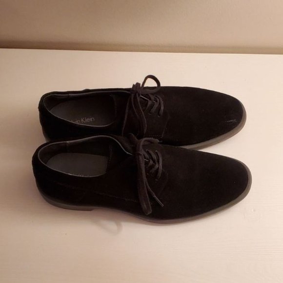 Calvin Klein Yago Black Suede Oxfords - Picture 3 of 4